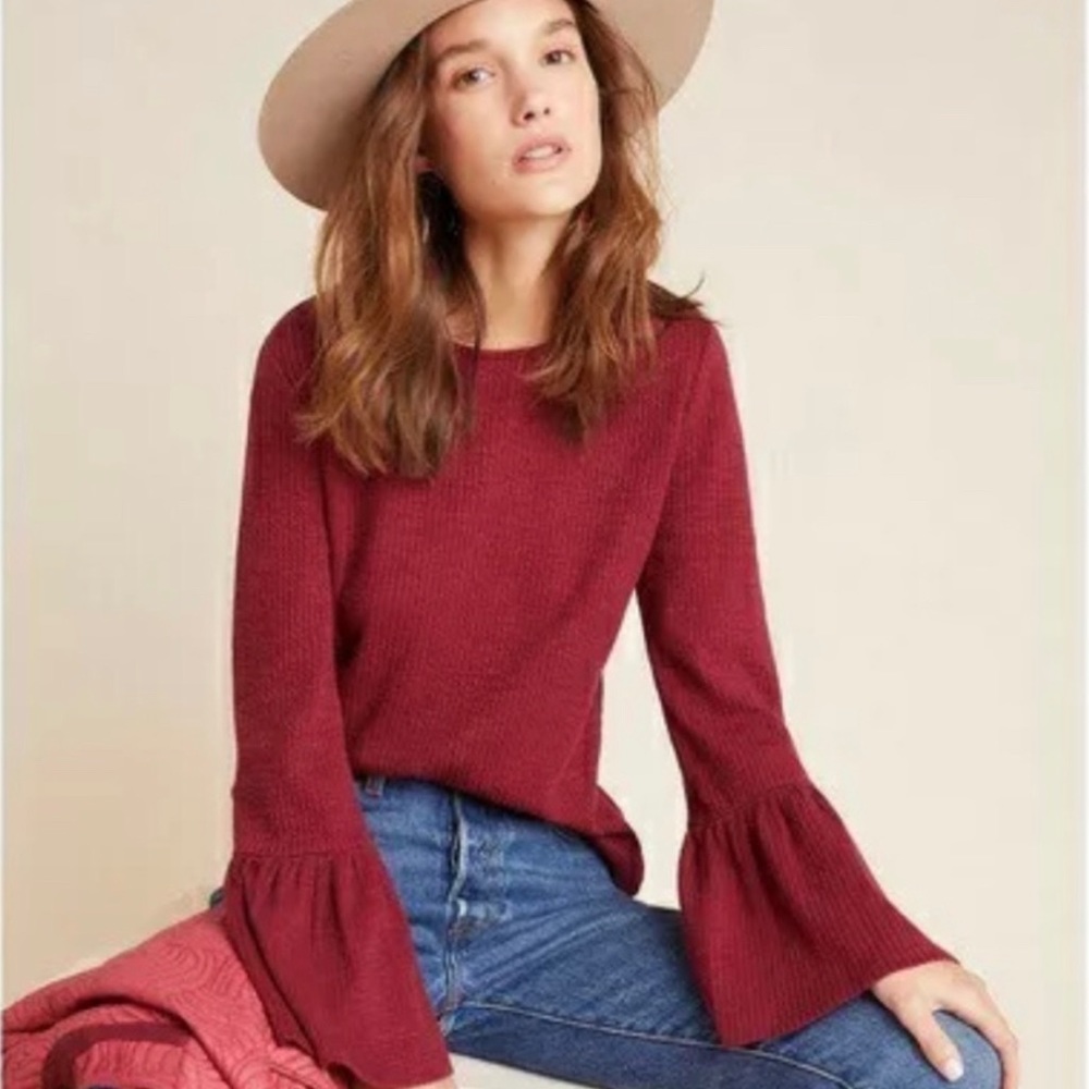 Anthropologie Porridge Joan Bell Sleeve Top XS